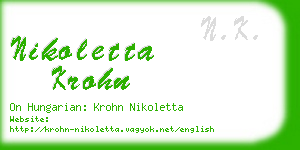 nikoletta krohn business card